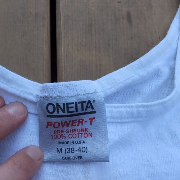 Oneita Power-T Kokanee Beer Graphic Tank Top White Cotton – Men’s M - Picture 4 of 6